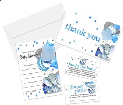 Uitnodigingsset Babyshower Compleet: Uitnodigingen, Luiersweepstakes en Meer (100 Stuks)