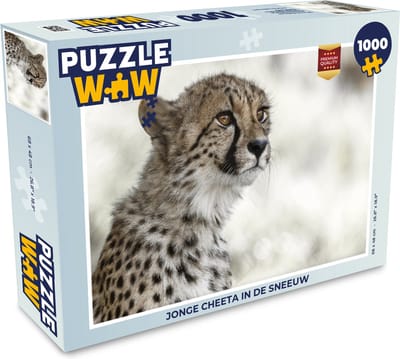 Puzzel Jonge cheeta in de sneeuw - Legpuzzel - Puzzel 1000 stukjes volwassenen