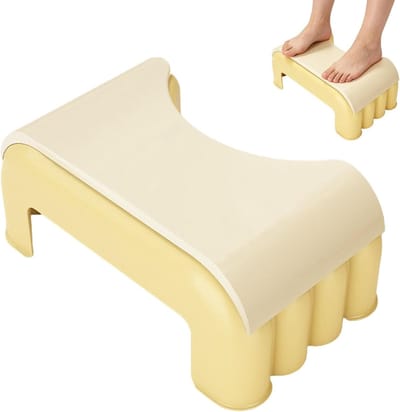 Toilet Opstapje - Krukje Poepen - Comfortabel Ontlasten - Antislip Stabiliteit - 39x24x39 cm - Geel