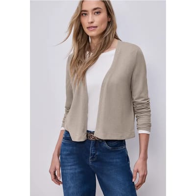 Jas met lange mouwen in gebreide look