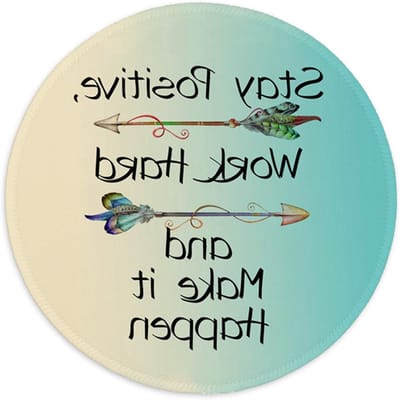Ronde Muismat met Gestikte Rand, Waterdicht en Antislip, Ideaal voor Laptop en PC, Leuke Desk Accessories met Inspirerende Quote