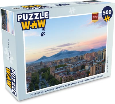 Puzzel Foto van het Armeense Jerevan bij de Ararat berg tijdens zonsopgang - Legpuzzel - Puzzel 500 stukjes