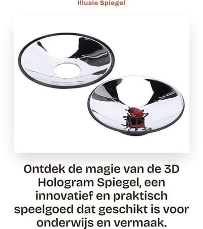 Dailygoods - Illusie Spiegel - Hologram Projector - Praktisch Miniatuur Speelgoed - Zilver - Optisch Onderwijs Speelgoed - Geschikt voor Huiskamer - K...