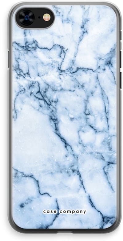 Case Company® - Hoesje geschikt voor iPhone 8 hoesje - Blauw marmer - Soft Cover Telefoonhoesje - Bescherming aan alle Kanten en Schermrand