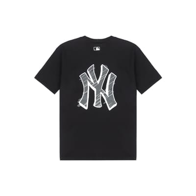 MLB Basic Logo American Retro Voetbalstijl Achterkant Logo Print Ronde Hals Korte Mouw T-shirt Unisex T-shirts Zwart 3ATS03023-50BKS S gray