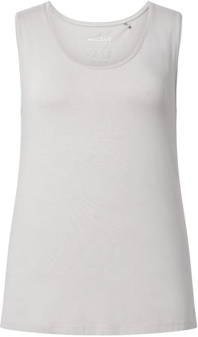 Ulla Popken - Dames - top stretch zijsplitten crêpe kwaliteit selection - Cement - Maat 42+