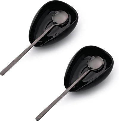 Keramische Lepelsteun Set van 2, Koffielepelhouder met Theelepel, Minimalistische Keukenaccessoires voor Koffie en Thee, Perfect voor een Stijlvolle Koffiebar en Theetafel