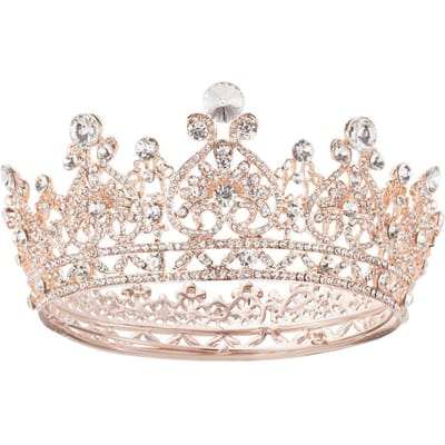 Een Waterdiamanten Kroon Een Hartvormige Kroon Een Bruidshoofddeksel Een High-End Bruidskroon en Haaraccessoire beige