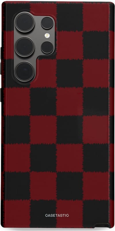 Casetastic hoesje geschikt voor Samsung Galaxy S24 Ultra - Dubbellaagse bescherming - De Houthakker - Fashion Case - Zwart Bordeaux