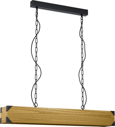 EGLO Harborough Hanglamp - 4 lichts - E27 - Zwart