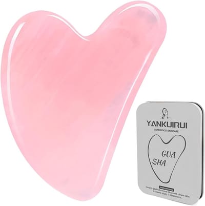 Jade Rozenkwarts Gua Sha Board voor Gezichtsmassage, Acupunctuur en Huidverzorging - Perfecte Cadeau voor Vrouwen, Ontspan en Verjong je Huid met deze Massagetools