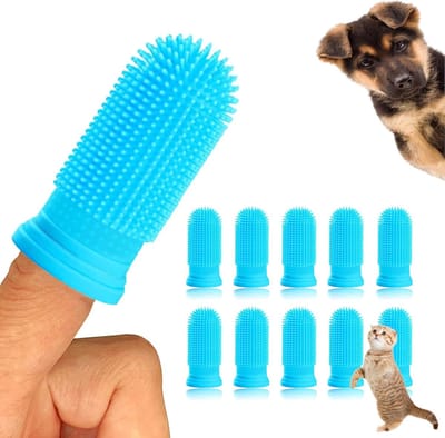 10 stuks tandenborstel hond, 360° hondentandenborstel, vingertandenborstel, kat, siliconen huisdieren, tandenborstel, tandenborstelkit voor honden, puppy's, katten en kleine huisdieren, tandverzorging