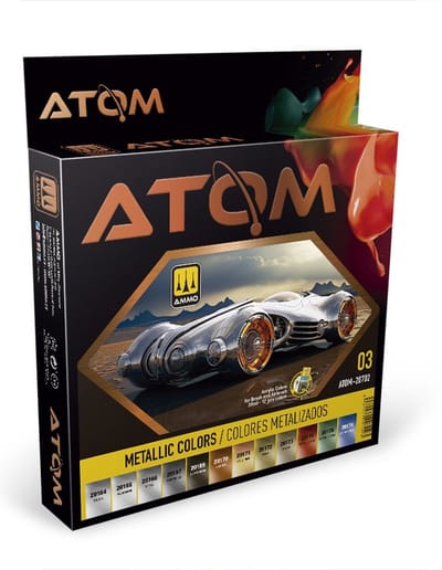 AMMO by Mig Jimenez Hobbyverf Acrylverf - MIG 20702 ATOM - Metallic Colors - Acryl Set 12x20ml Verf set - 12 x 20 ml