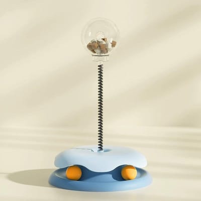 Kattenpuzzelspeelgoed Creatieve Voedsellekkagebal Interactief Speelgoed voor Katten en Honden Huisdier Plezier Gameplay Voerbak Huisdier Producten Accessoires blauw