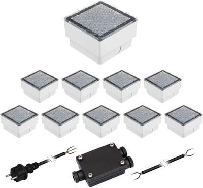 LED Stoeptegels - Buitenverlichting Grond - Pad Verlichten - Belopen En Berijdbaar - 10x10cm - Koud Wit