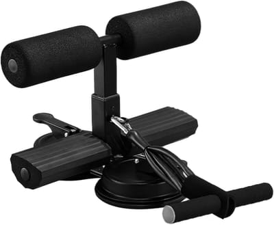 Sit-up Bankje - Buikspierbankje Romp Trainer - Thuis Fitness - Dubbele Zuignap Stabiliteit - Verstelbare Hoogte - Zwart