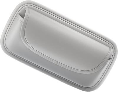 Opbergkoffer Autobrillen - Zonnebrilhouder Vizier - Veilige Opslag Auto - Dubbele Clip Bevestiging - 21.5 cm Lengte - Grijs