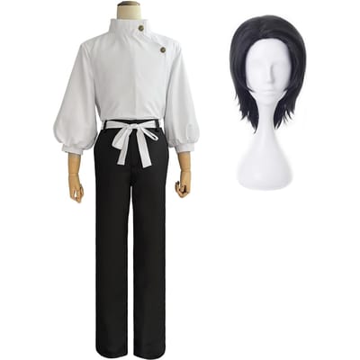 HOLOUN Jujutsu JJK Manga Anime Yuta Okkotsu Cosplay Kostuum Pruik Jas Zwarte Broek Uniform Roze Net Synthetisch Halloween XXL white