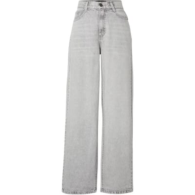 Urban Classics - High Waist 90'S Wide Leg Denim Broek rechte pijpen - Taille, 26 inch - Zilverkleurig