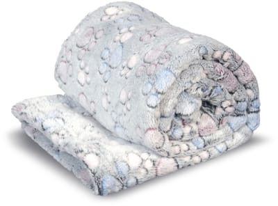 Fleece deken 70x50 cm pootjes donker