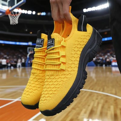 Mode Zomerschoenen Heren Casual Sneakers Ademend Klassiek Lage Top Sportschoenen Tennis Schoenen Outdoor Veterschoenen Herenschoenen 44 yellow