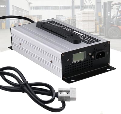 Slimme Acculader - Druppellader - Heftruck Opladen - 3-Fase Laadtechnologie - 48V 20A - Zilver