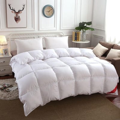 Couette d'hiver en duvet d'oie blanche, épaisse, chaude, Double, pour dortoir simple, grande couette douce et confortable 150*200cm 2kg