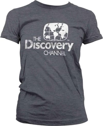 Discovery Channel Dames Tshirt -S- Distressed Logo Grijs