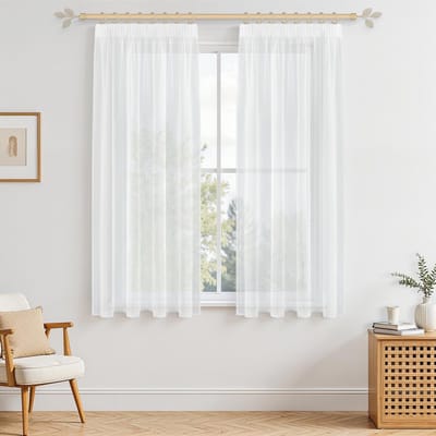Dailygoods- Gordijnen 2 Stuks - Transparant Organza - 140 x 175 cm - Moderne Raamdecoratie - Verstevigde Lussen - Zachte Lichte Stof