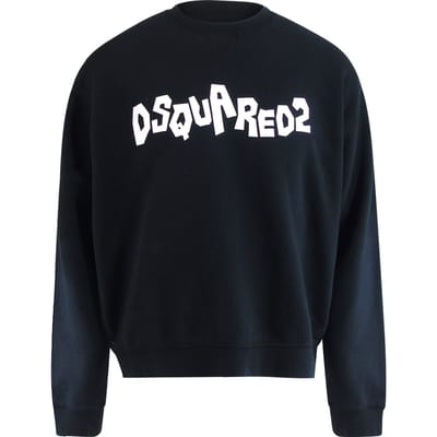 Dsquared2 Contrast Brand Logo Zwarte Trui