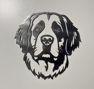 Metalen Hond - Sint Bernard- Wanddecoratie Cortenstaal