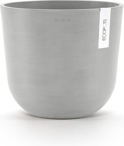 Ecopots Oslo 25 - White Grey - Ø25 x H21,8 cm - Ronde witgrijze bloempot