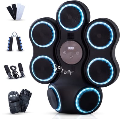 StarVex® Boxing Machine met LED & Muziek – Voor Kinderen en Volwassenen – Incl. Complete Set & Trainingsschema – Boksmachine – Alternatief voor Bokszak