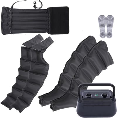 Beenmassager - Luchtcompressie - Bloedcirculatie Verbeteren - 6 Luchtkamers - Instelbare Druk - Grijs