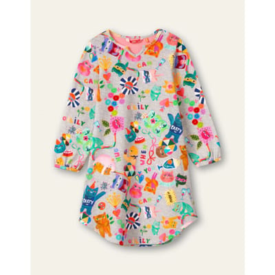 Oilily Dutje jersey nachthemd- maat92/2T Grijs Melee