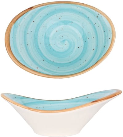 Bonna Serveerschaal - Aqua - Porselein - 10 cm (45cc) - set van 2