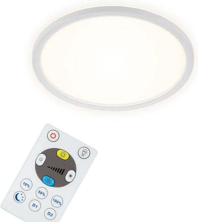 BRILONER SLIM - LED Plafonniére - plafondlamp dimbaar - met achtergrondverlichting - incl. afstandsbediening - 18 Watt - 2400 lumen - wit