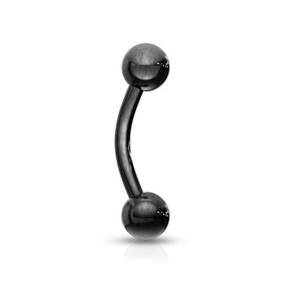 Piercing curved rond basis extern 1.2x6x3 - zwart - LMPiercings