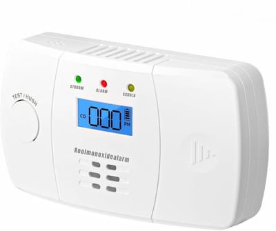KAD® Rookmelder - Koolmonoxidemelder met Digitaal Display - Betrouwbare CO Melder - Wit - 120cm x 25cm x 70cm