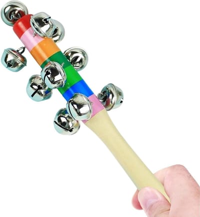 Handklok Muziekinstrument - Ritme Speelgoed - Vroege Opvoeding - Massief Hout Metaal - 195 cm - Regenboog