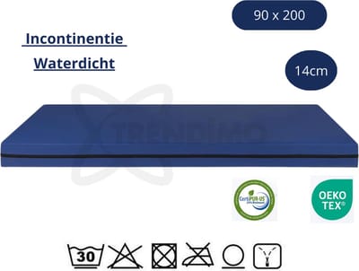 Zorgmatras Koudschuim HR - 90x200 14 CM Waterdichte Incontinentie matras