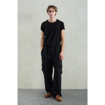 Brede Pijpen Textuur Pull-On Broek