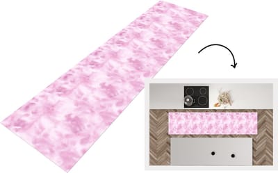 Keukenloper - Loper keuken - Patroon - Waterverf - Roze - 200x50 cm - Keukenloper vinyl