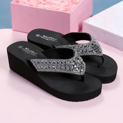 Slippers Dames Platform Slippers 2024 Zomer Badkamer Slippers Buiten Strand Schoenen Lichte Sandalen Slides Damesschoenen voor Meisje 36 zwart