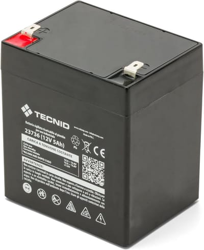 Oplaadbare Loodaccu - 12V Batterij - Back-up Systemen - Faston Aansluitingen - 5Ah - Zwart