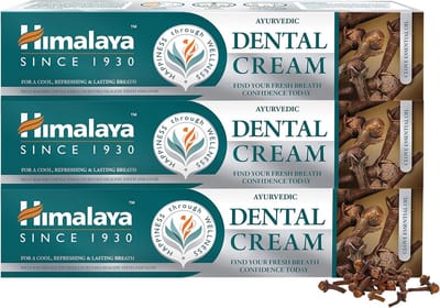 Himalaya Ayurvedic Clove Essential Oil Tandpasta - 3 x 100g - Tandpasta Met Kruidnagel - Fluoride Vrij - Vegan -Tandpasta Voordeelverpakking