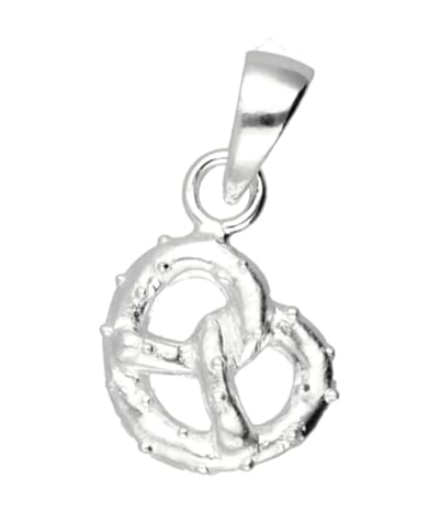 Zilveren Pretzel klein kettinghanger