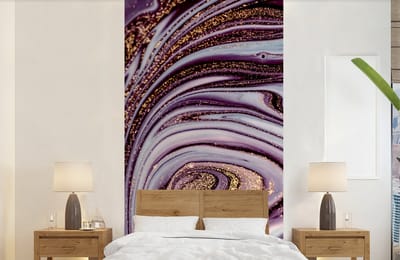 Behang - Fotobehang Marmer - Roze - Goud - Glitter - Marmerlook - Luxe - Breedte 120 cm x hoogte 240 cm