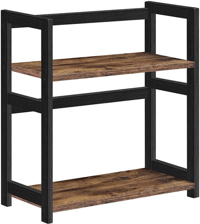 Hoppa! Desktop-Opbergrek - Rustiek Bruin, Zwart - MDF, Bamboe - 42 x 18 x 43 cm (B x D x H)