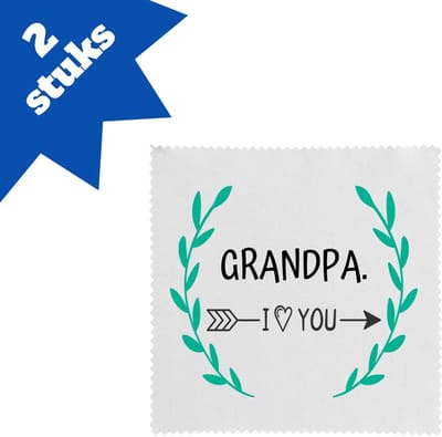 Akyol - grandpa i love you brillendoekjes - Opa - de liefste opa - verjaardag - cadeautje voor opa - opa artikelen - kado - geschenk - 17,8 bij 17,8 cm - 2 stuks